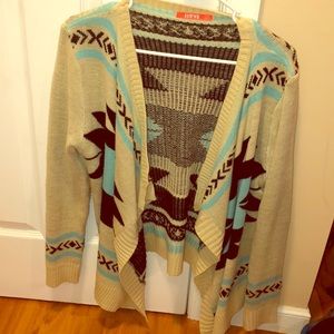 Tan/blue cardigan